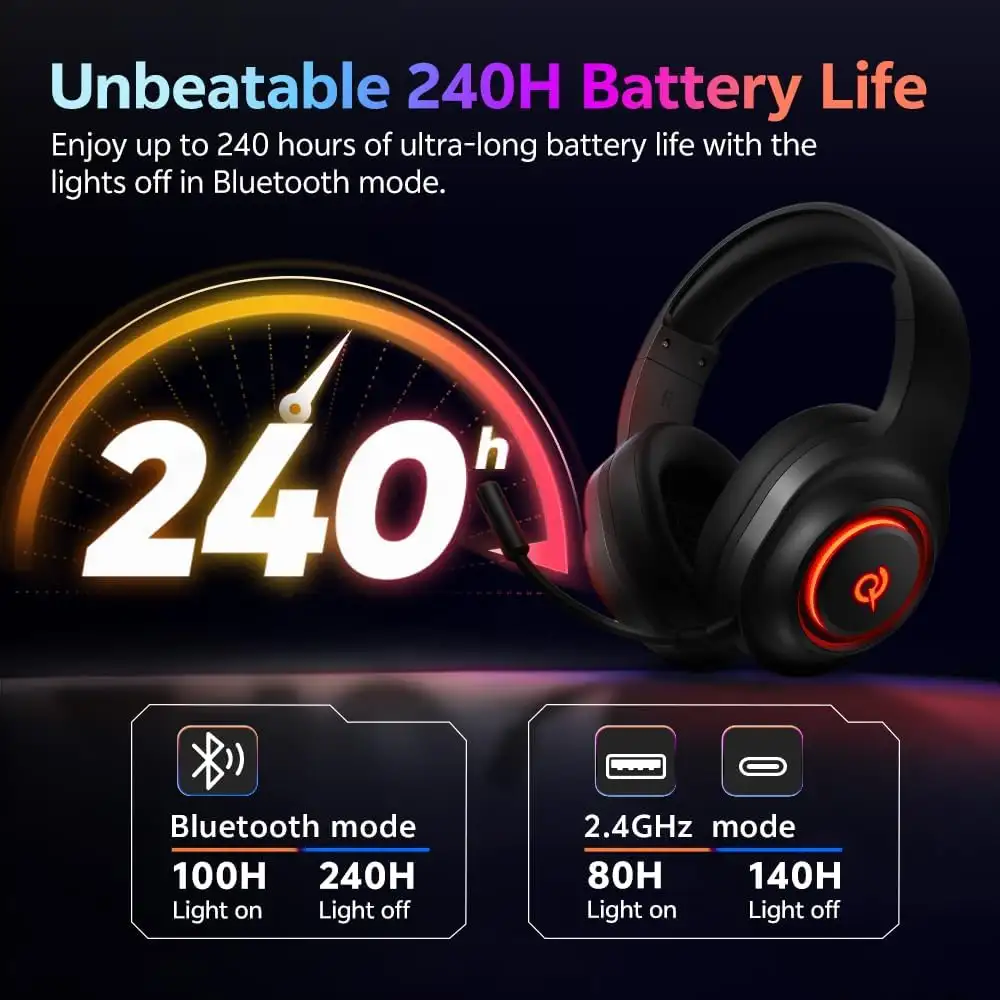 QCY H4GM Heroad V200 Gaming Headset with Bluetooth 6.0