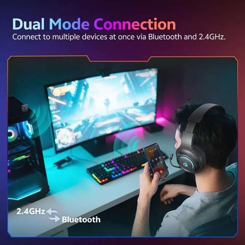 QCY Heroad V200 H4GM wireless headset for PC and console