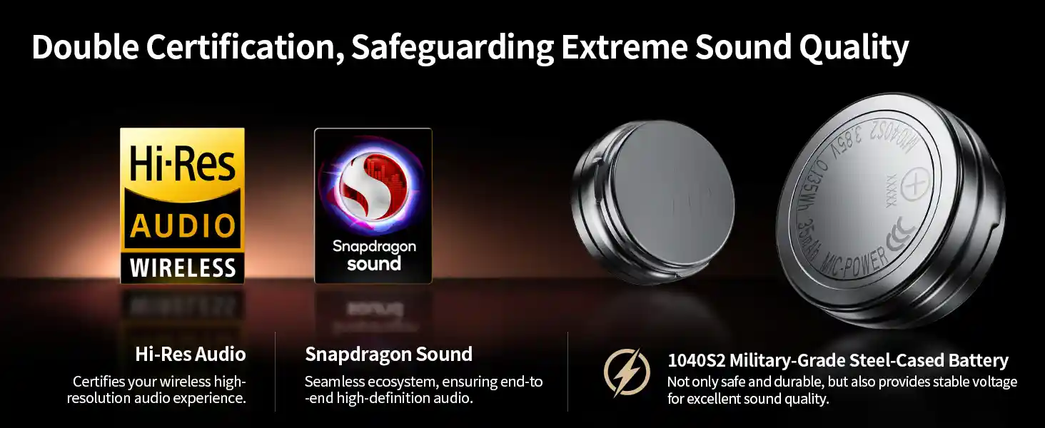 SoundPEATS Air5 Pro+ Hi-Res audio earbuds with premium charging case