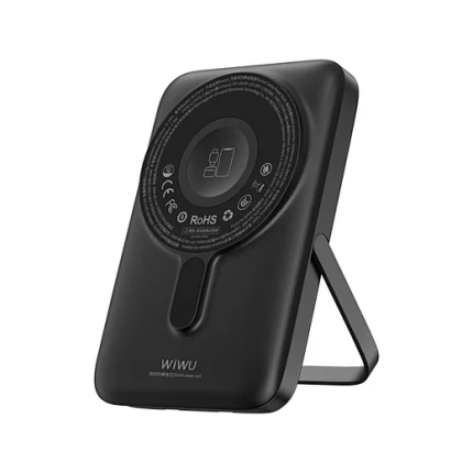 WiWU Pioneer Magnetic Power Bank 10000mAh portable charger with magnetic wireless and built-in cables