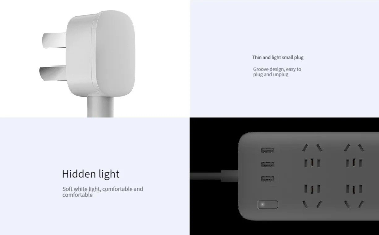 Xiaomi Mi Power Strip 6-Port USB charging extension socket compact design