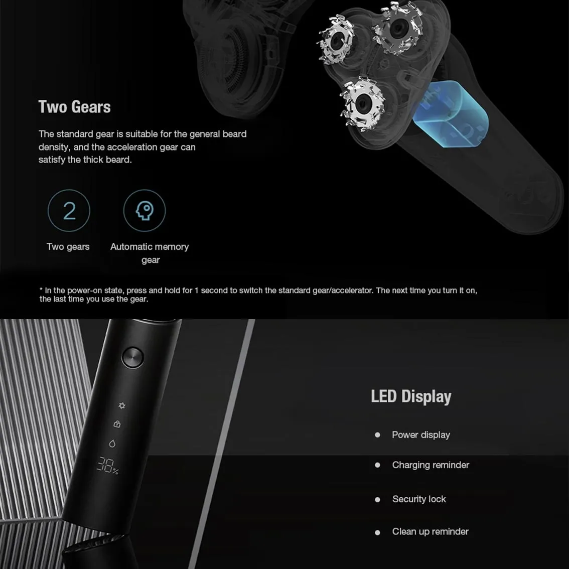 Xiaomi S500 360 degree floating heads shaver