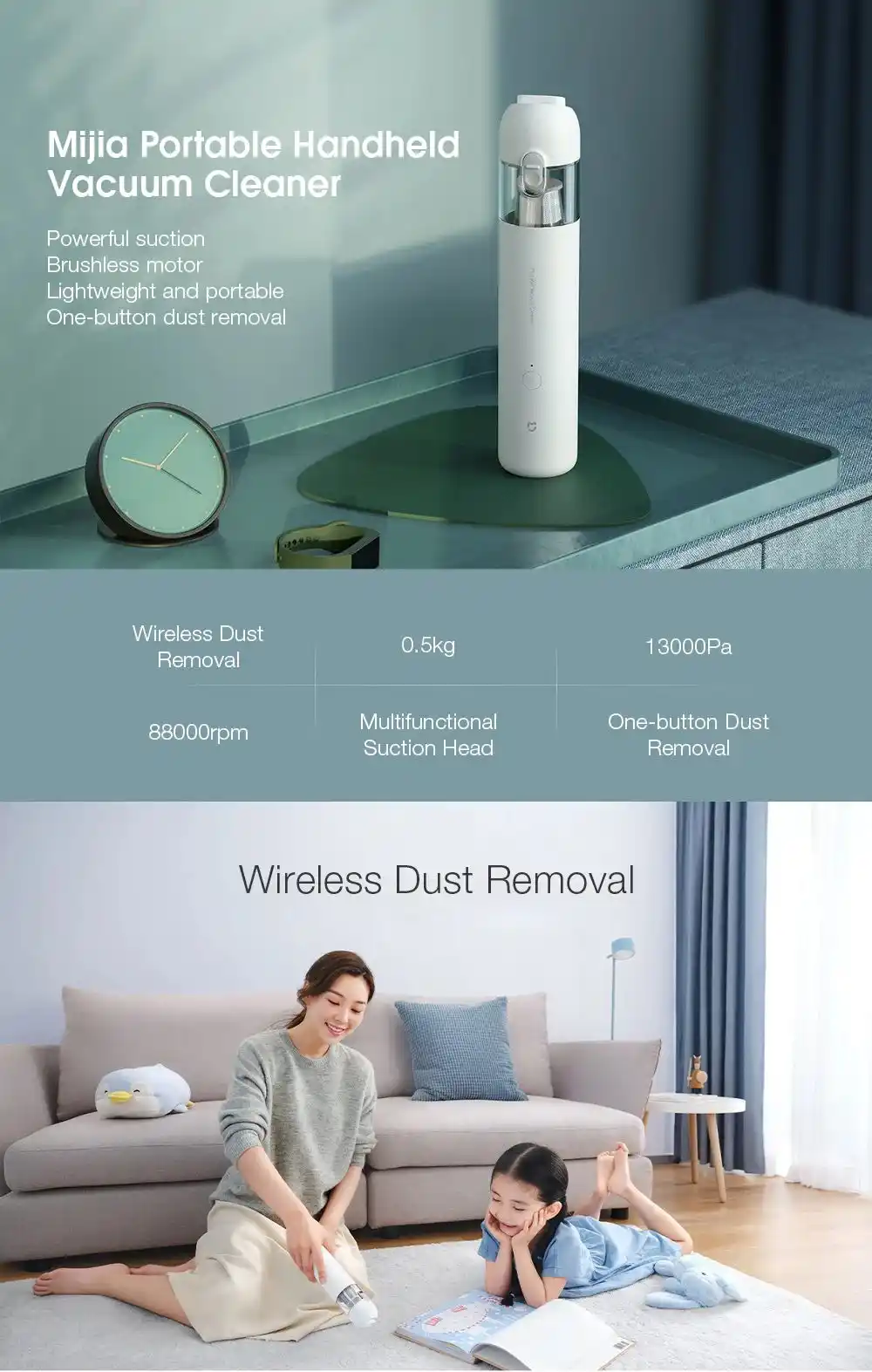 Xiaomi Mi Vacuum Cleaner Mini portable cordless vacuum for car interior cleaning