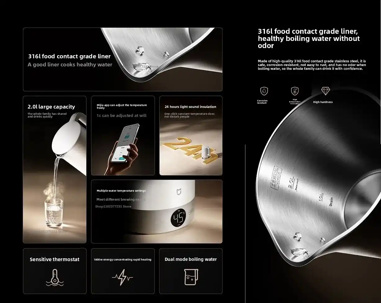 Xiaomi Mijia Constant Temperature Electric Kettle 3 Pro 2.0L large capacity