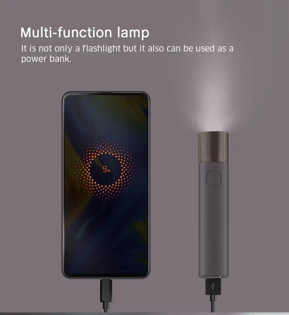 Xiaomi SOLOVE X3S compact LED flashlight for camping and hiking