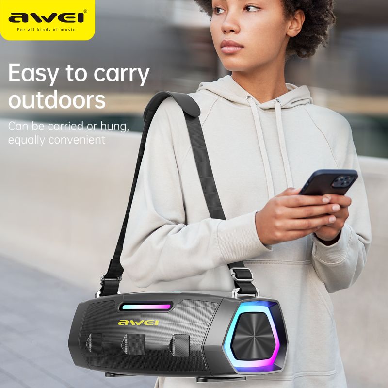 Awei KT28 Sports Speaker with RGB LED lights for home karaoke