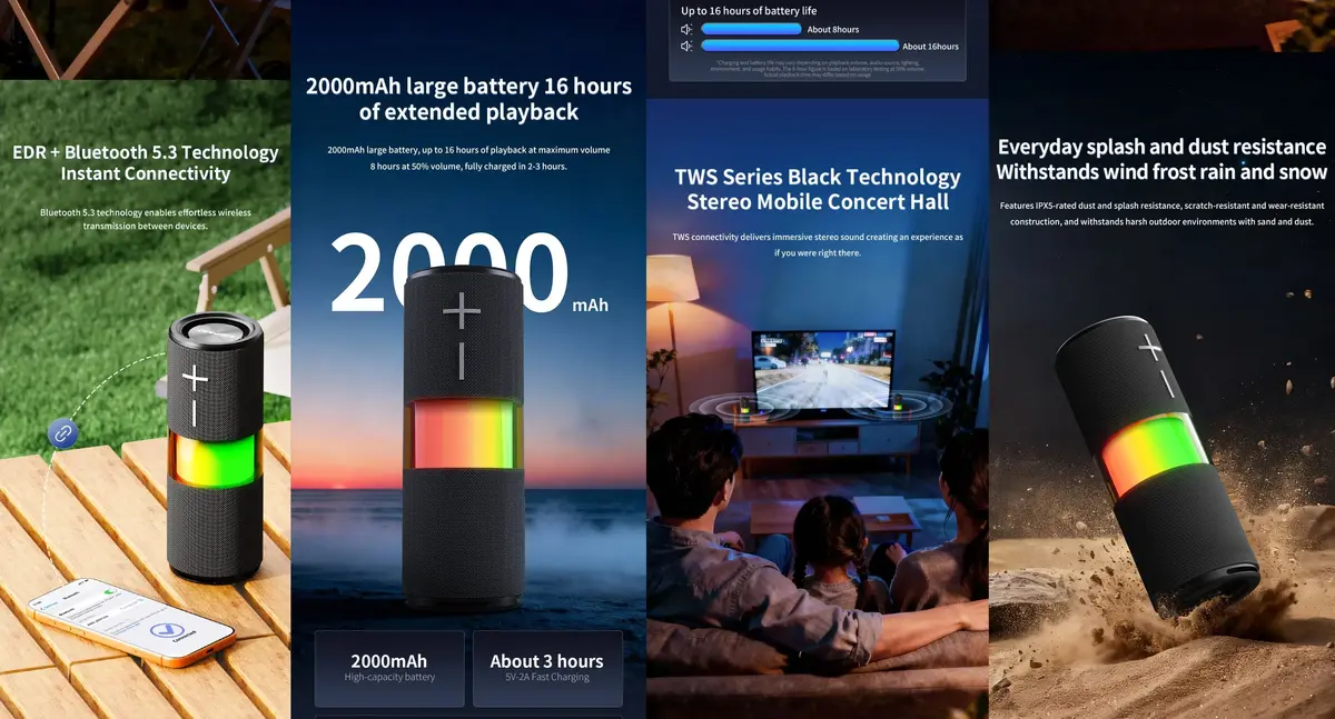 Best Awei IPX5 30W Bluetooth Wireless Speaker Y669 Lite for outdoor use