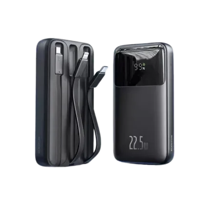Baseus Comet 20000mah 22.5W fast charging power bank with triple built-in cables and smart LED display for daily use