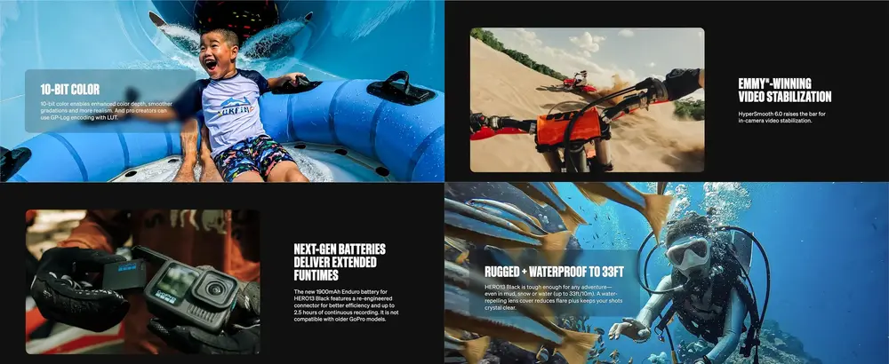 GoPro Action Camera HERO 13 filming cinematic outdoor adventure videos with wide angle lens in Bangladesh