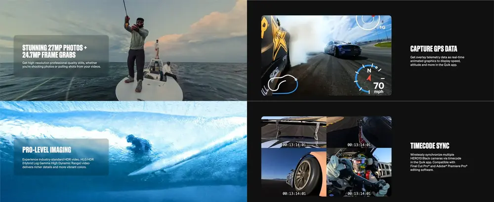 GoPro Waterproof Action Camera HERO13 used for river, beach, and rain shooting with professional video quality