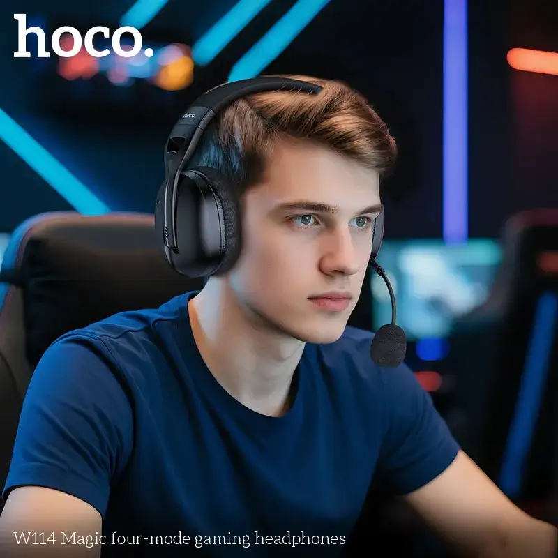 Hoco Magic W114 wired gaming headset with adjustable microphone in Bangladesh