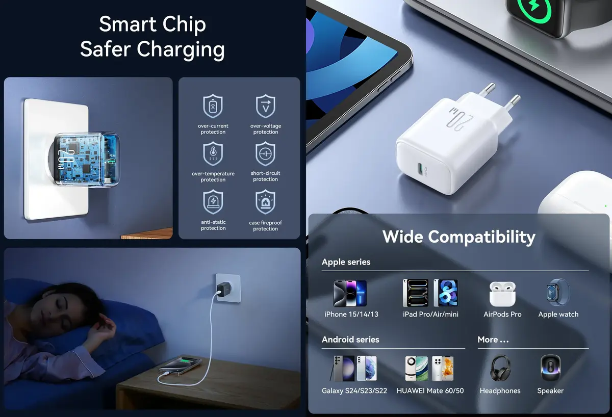 JOYROOM PD 20W JR-TCF20 USB-C fast charger for iPad