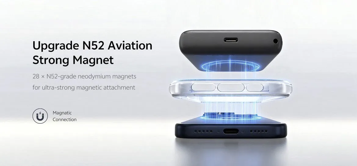 QCY 10000mAh 22.5W Magnetic Wireless Power Bank PBW10A Fast Charging