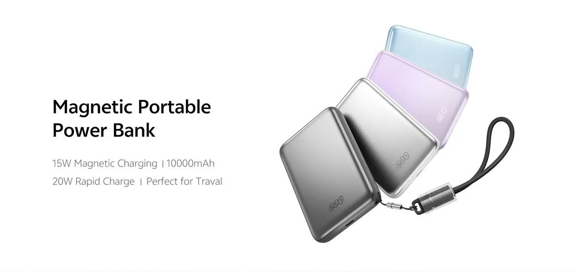 QCY MagSafe 10000mAh Power Bank PBW10A Portable Wireless Charger
