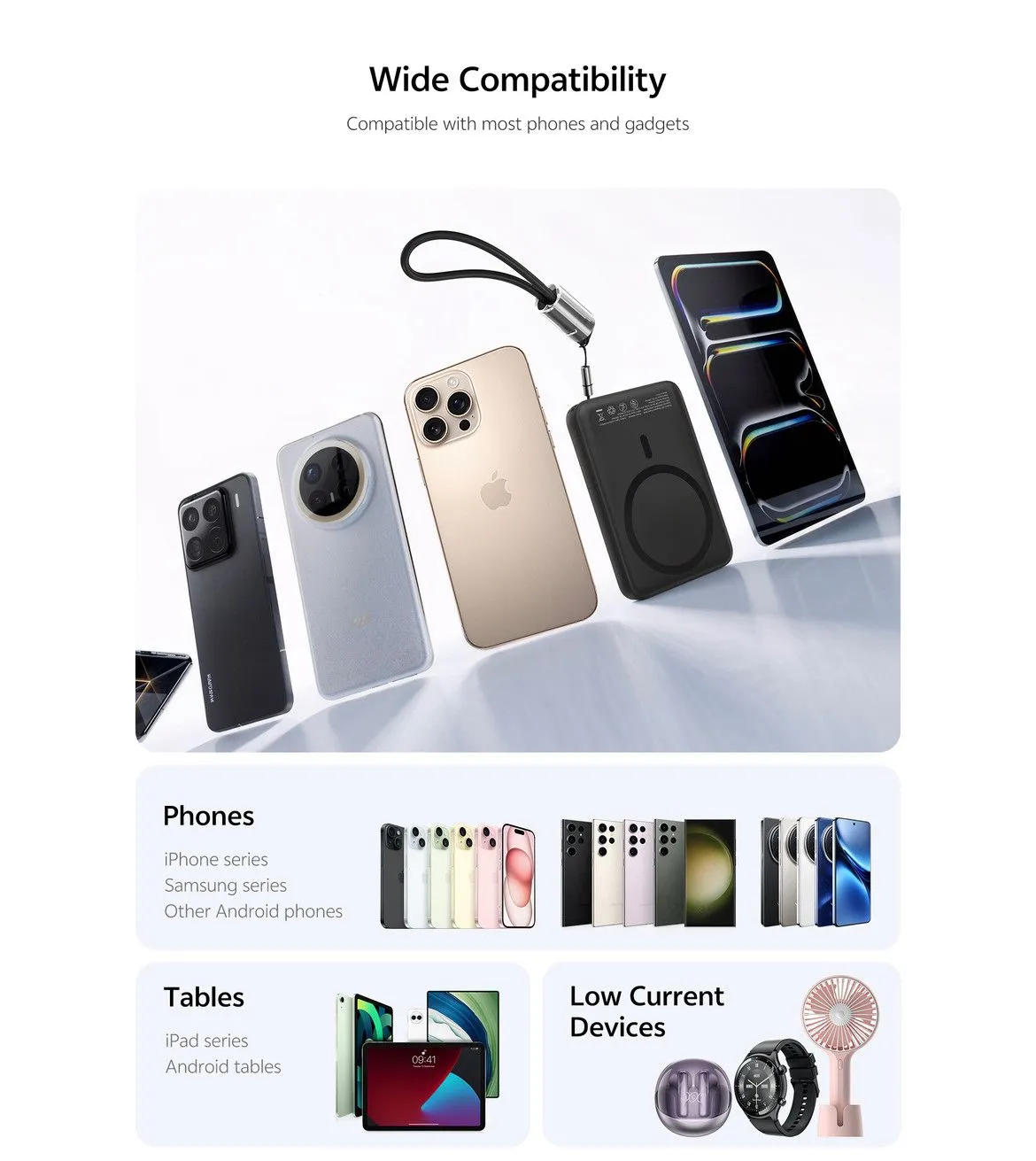 QCY 10000 mAh Power Bank 22.5W PBW10A Compatible with Android and iPhone