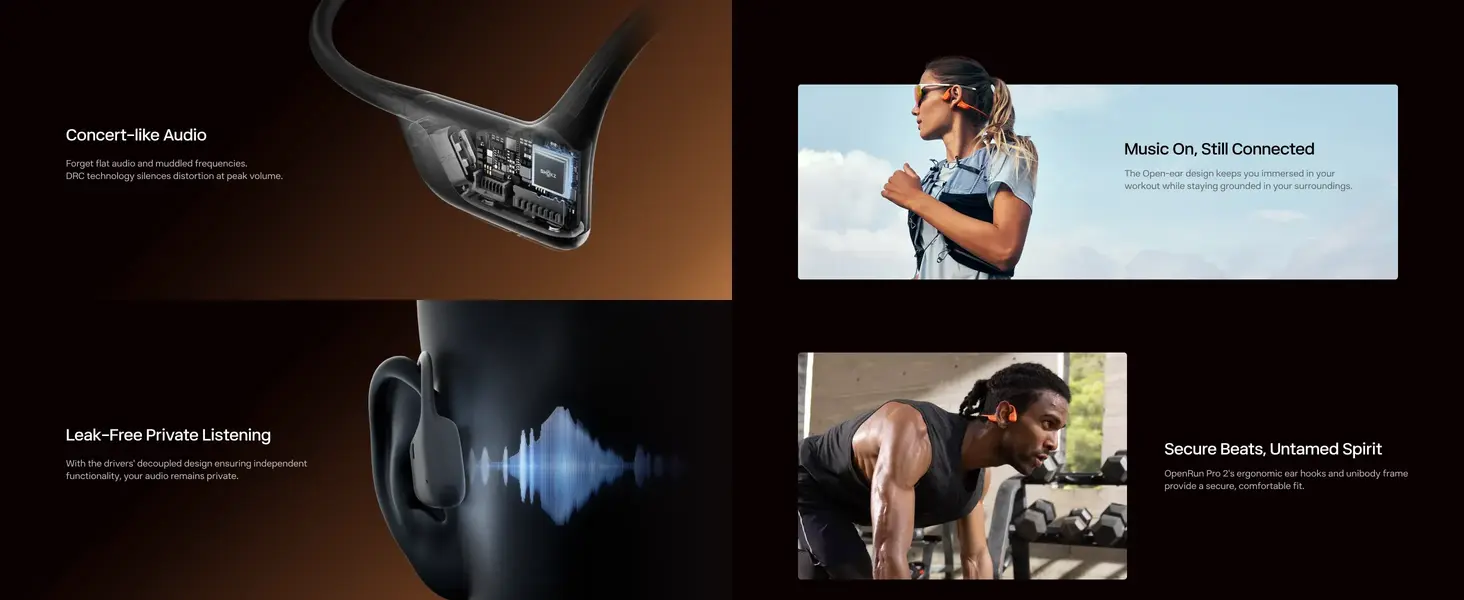 SHOKZ Open-Ear Headphones OpenRun Pro 2 side profile