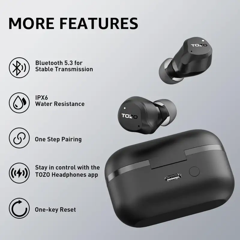 TOZO AeroSound ANC True Wireless Earbuds for Music and Calls
