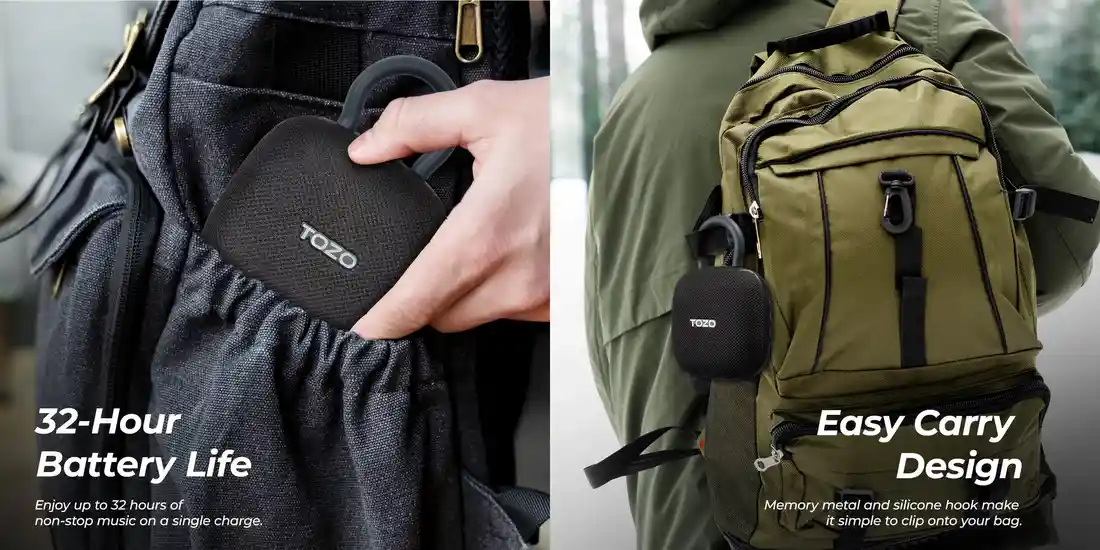 TOZO Bluetooth speaker SoundGo with IPX8 waterproof rating