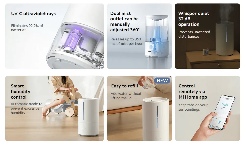 Xiaomi Mi Smart Humidifier 2 with app control in Bangladesh