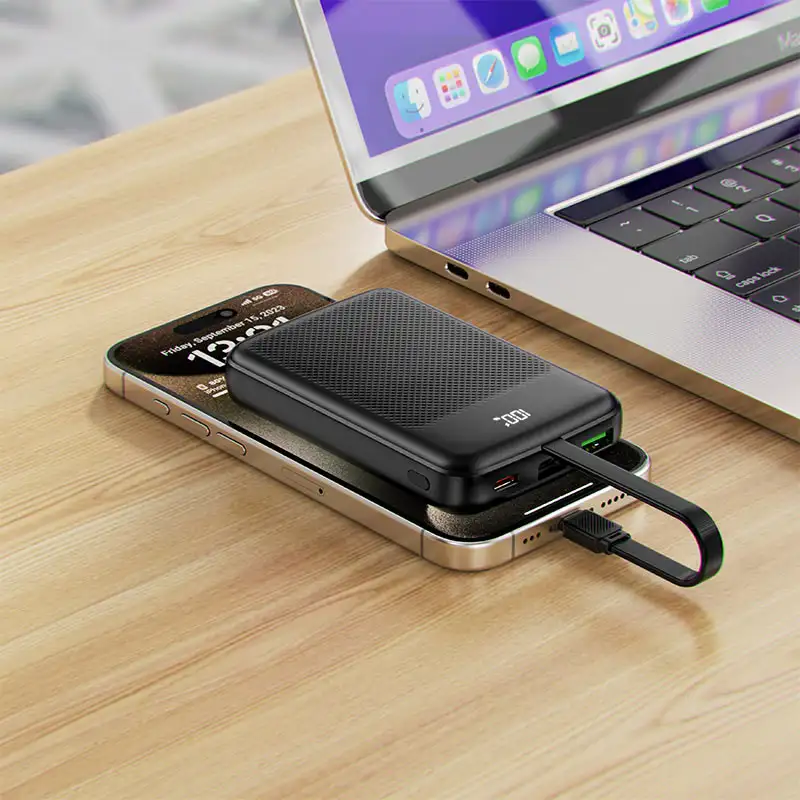 ACEFAST Fast Charge Power Bank M13 with built-in USB-C cable for travel and daily use