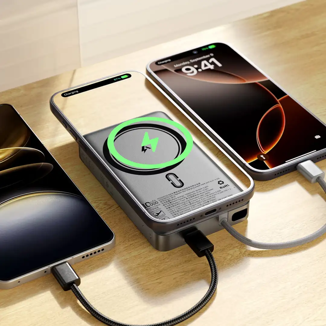 ACEFAST Magnetic Fast Wireless Charge Power Bank M18 portable charger for iPhone and Android devices