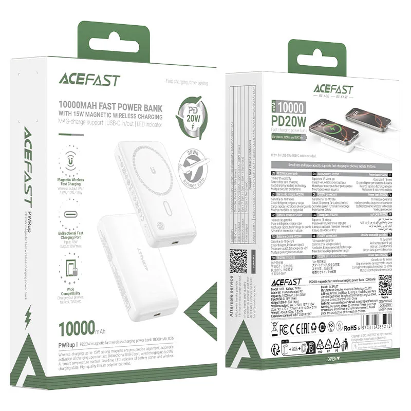 ACEFAST 10000mAh 20W PD M26 Wireless Power Bank fast charging solution for daily use in Bangladesh
