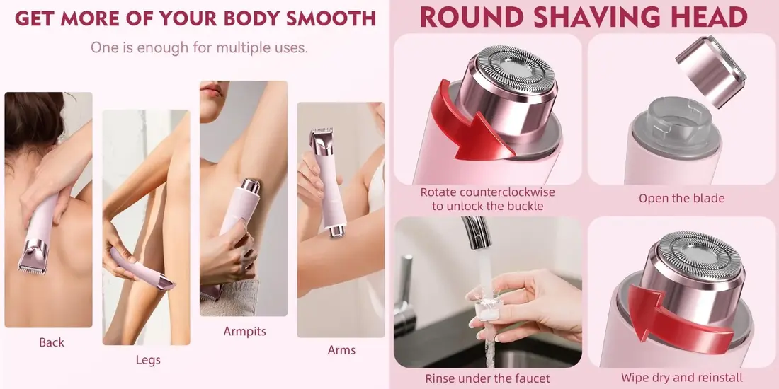 ENCHEN 2 in 1 Electric Shaver A4 rechargeable women grooming device with wet and dry shaving support