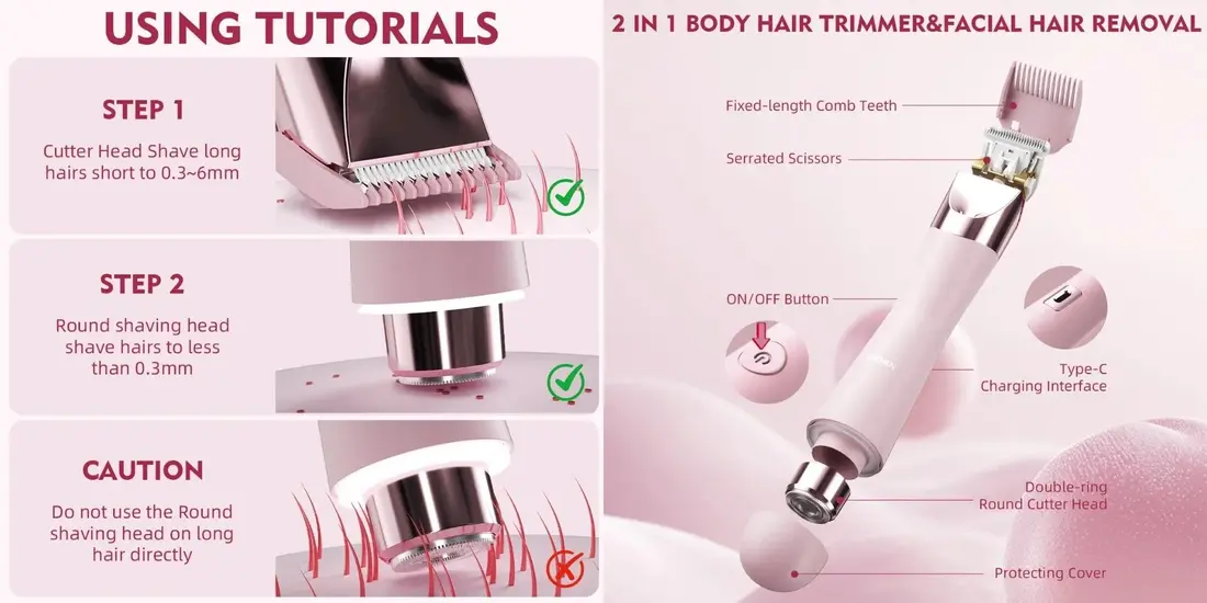ENCHEN 2 in 1 Hair Trimmer A4 compact cordless trimmer for facial hair and body hair removal
