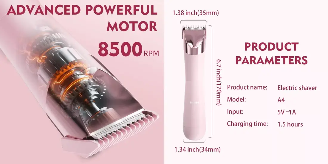 Enchen Electric Shaver A4 portable women shaver with Type-C fast charging and travel lock feature