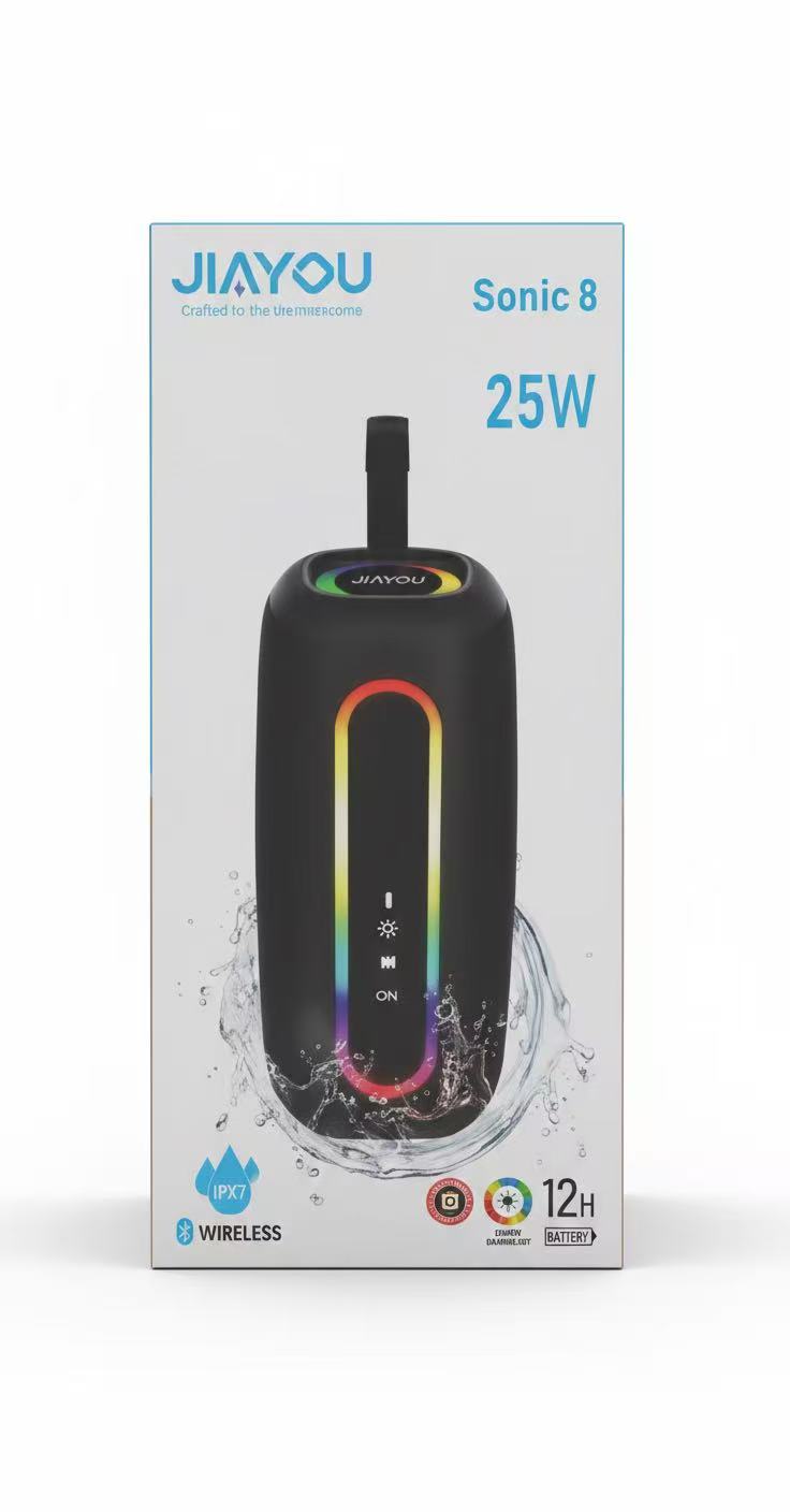 JIAYOU Portable Speaker Sonic 8 Wireless Audio with Long Battery