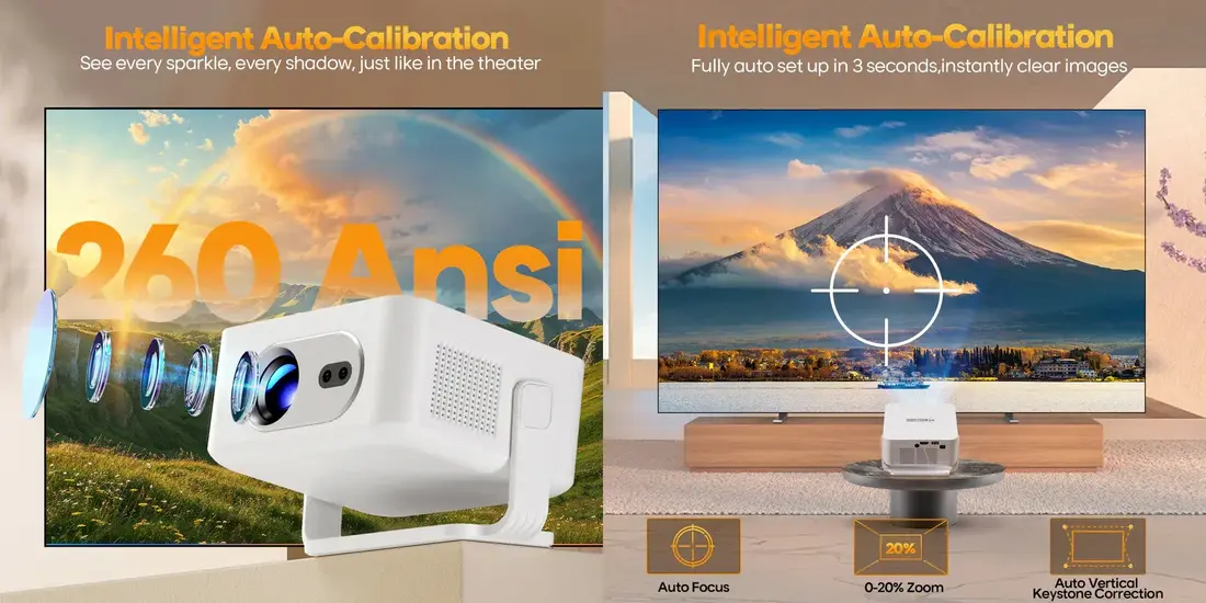 Magcubic Auto Focus HY300Max Projector with WiFi 6 and Bluetooth for smooth streaming