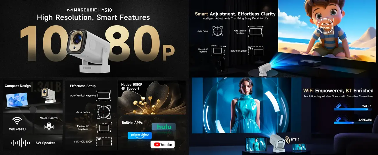 Best Magcubic Mini Projector HY310 for home theater in Dhaka