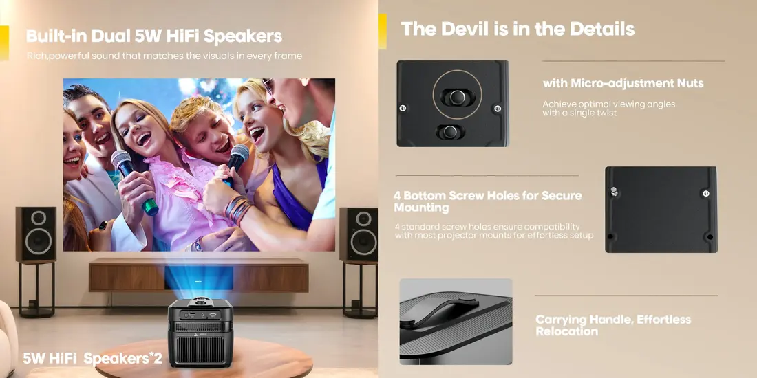 Magcubic Ultra Short Throw HY450C mini projector for small rooms