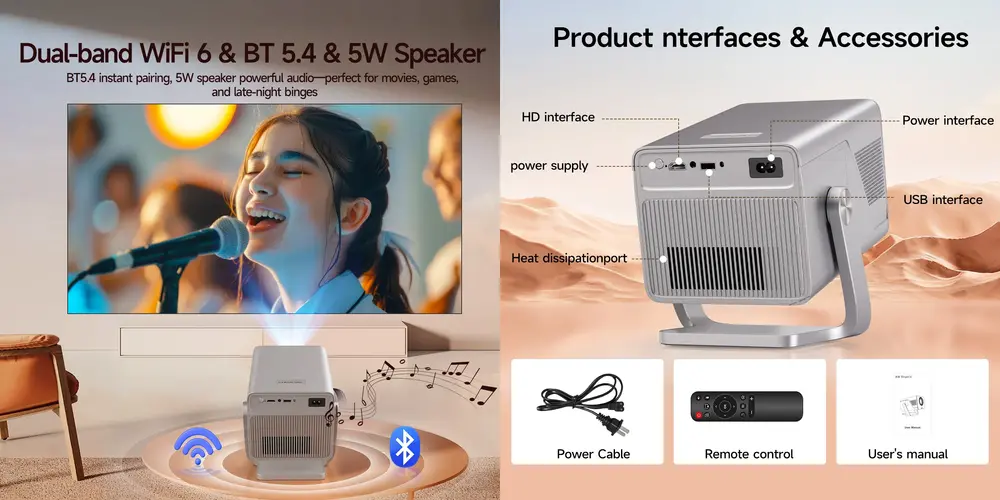 High-brightness Magcubic Auto Focus X7 Projector for office and classroom