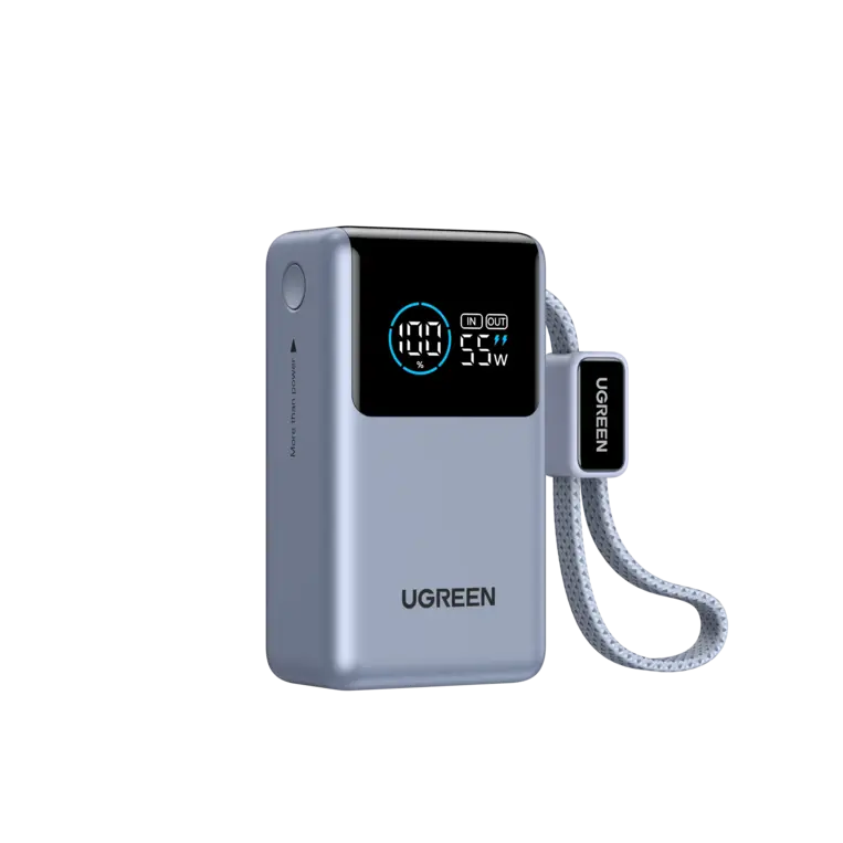 ugreen-pb727-nexode-pro-55w-10000mah (4) UGREEN PB727 Nexode Pro 10000mAh 55W ultra-compact fast charging mini power bank with smart digital display and built-in USB-C cable
