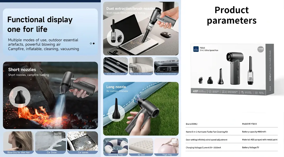 WiWU Hurricane Ultra High Speed Fan Wi-FS015 USB Type-C fast charging portable cooling solution