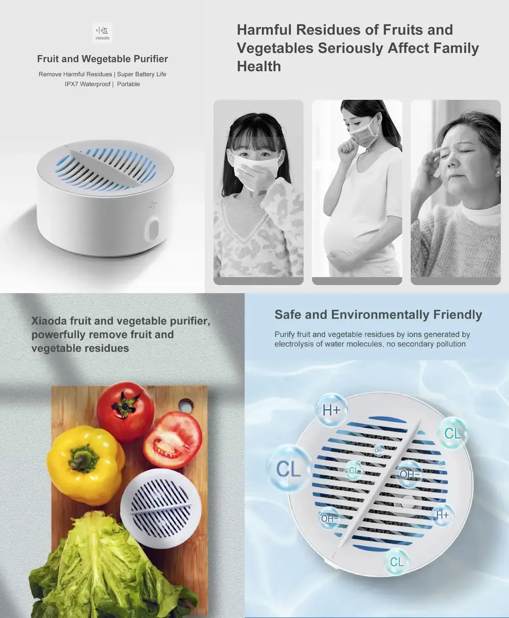 Xiaoda Fruit Washing Machine portable pesticide removal device for Bangladesh homes