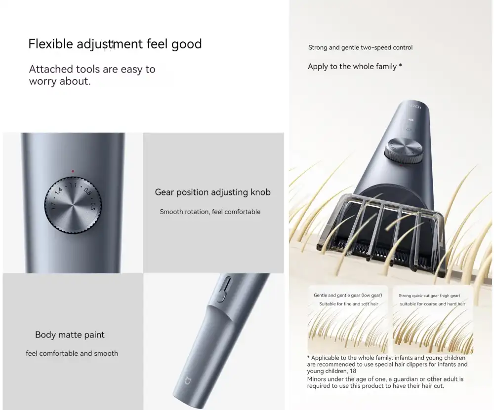 Xiaomi Mijia MJGHHC2LF Hair Clipper 2 IPX7 waterproof washable body design