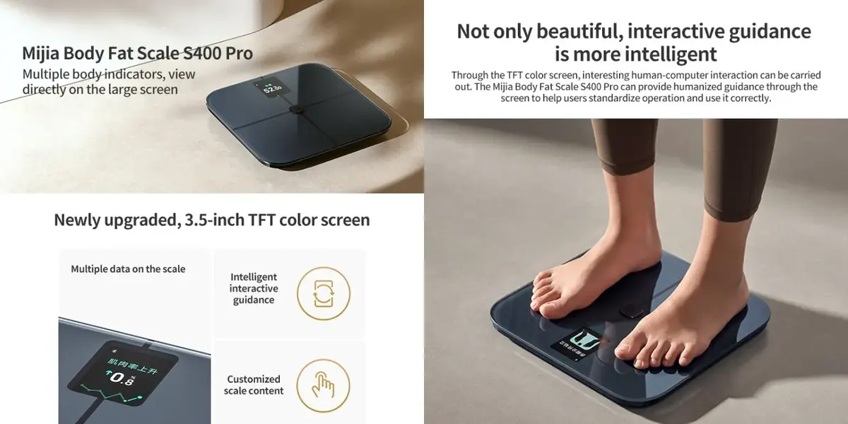 Xiaomi Mijia S400 Pro smart body composition scale with dual-frequency BIA technology