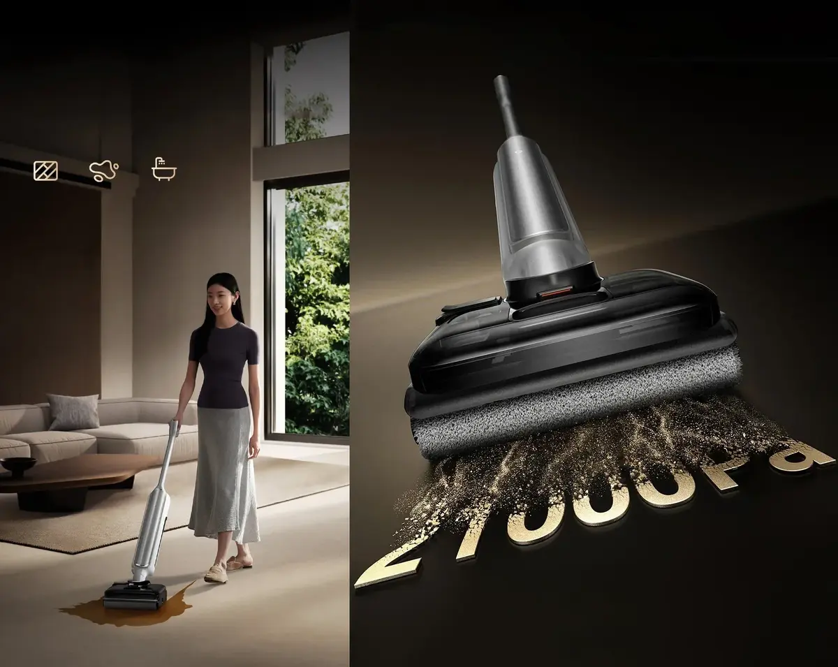 Xiaomi Mijia Wireless Floor Washer 4 Pro with 21000Pa suction and dual edge 0mm cleaning system