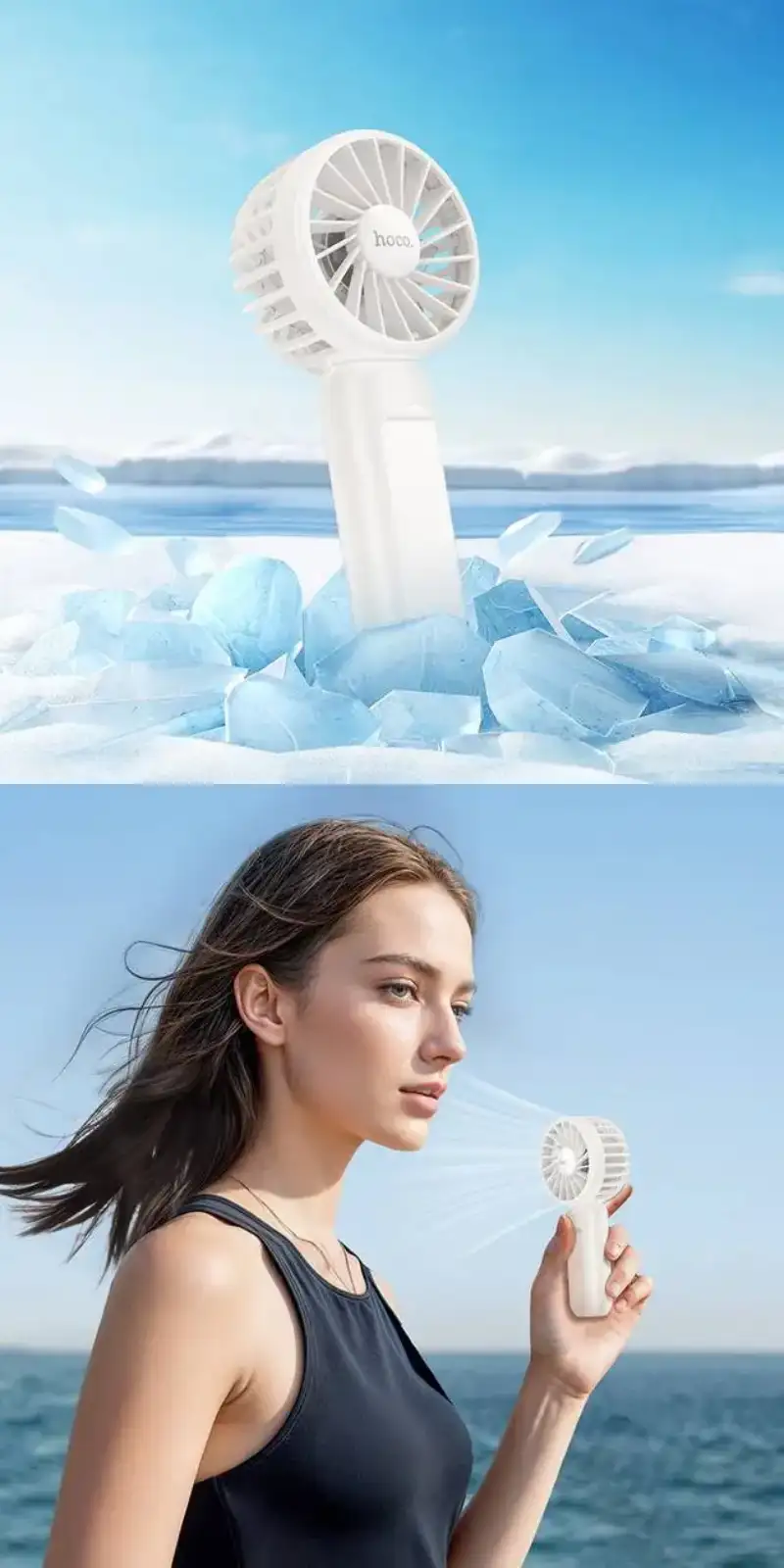 Hoco Nimble Fan HX60 lightweight handheld personal fan with 3-speed adjustable airflow