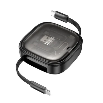 Hoco U140 retractable 6-in-1 fast charging cable set with compact travel storage case and multiple device compatibility