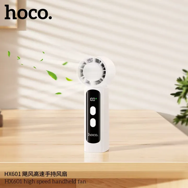 HOCO Handheld Fan HX601 powerful mini fan with LED display and strong airflow for outdoor and indoor use