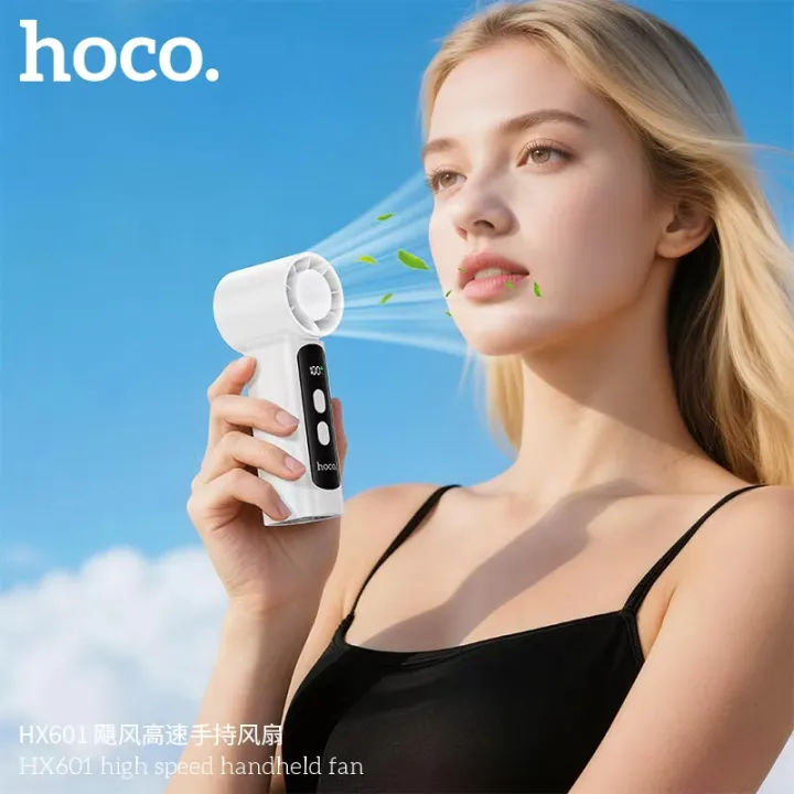 HOCO Mini Hand Fan HX601 lightweight travel fan with rechargeable battery and compact portable design