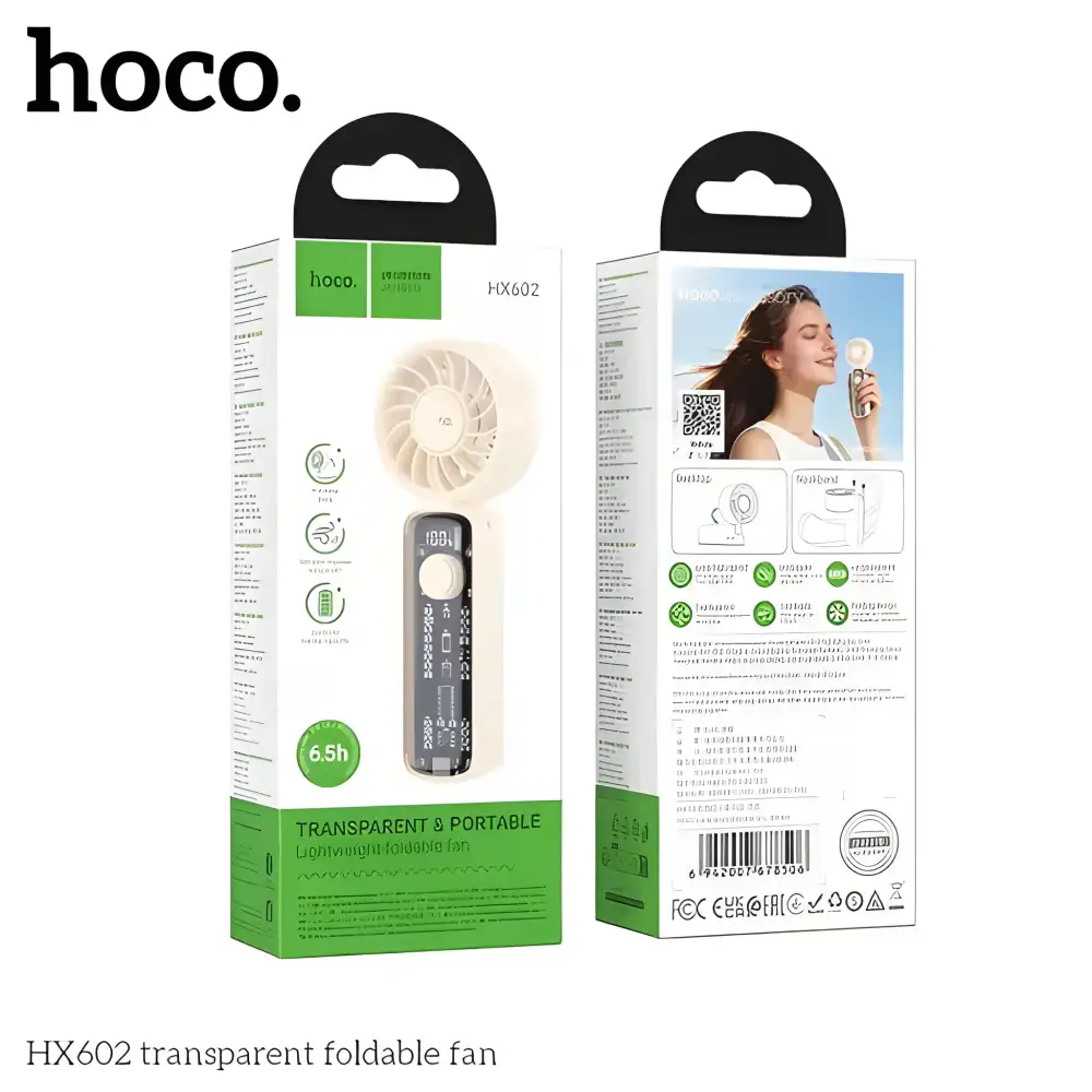 HOCO Mini Hand Fan HX602 lightweight travel fan with long battery backup and quiet cooling performance
