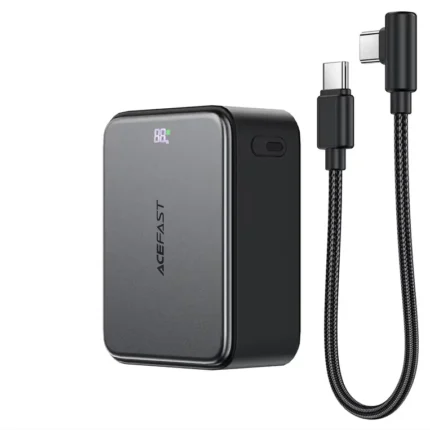 ACEFAST M28 compact fast charging power bank with LED display and triple port charging