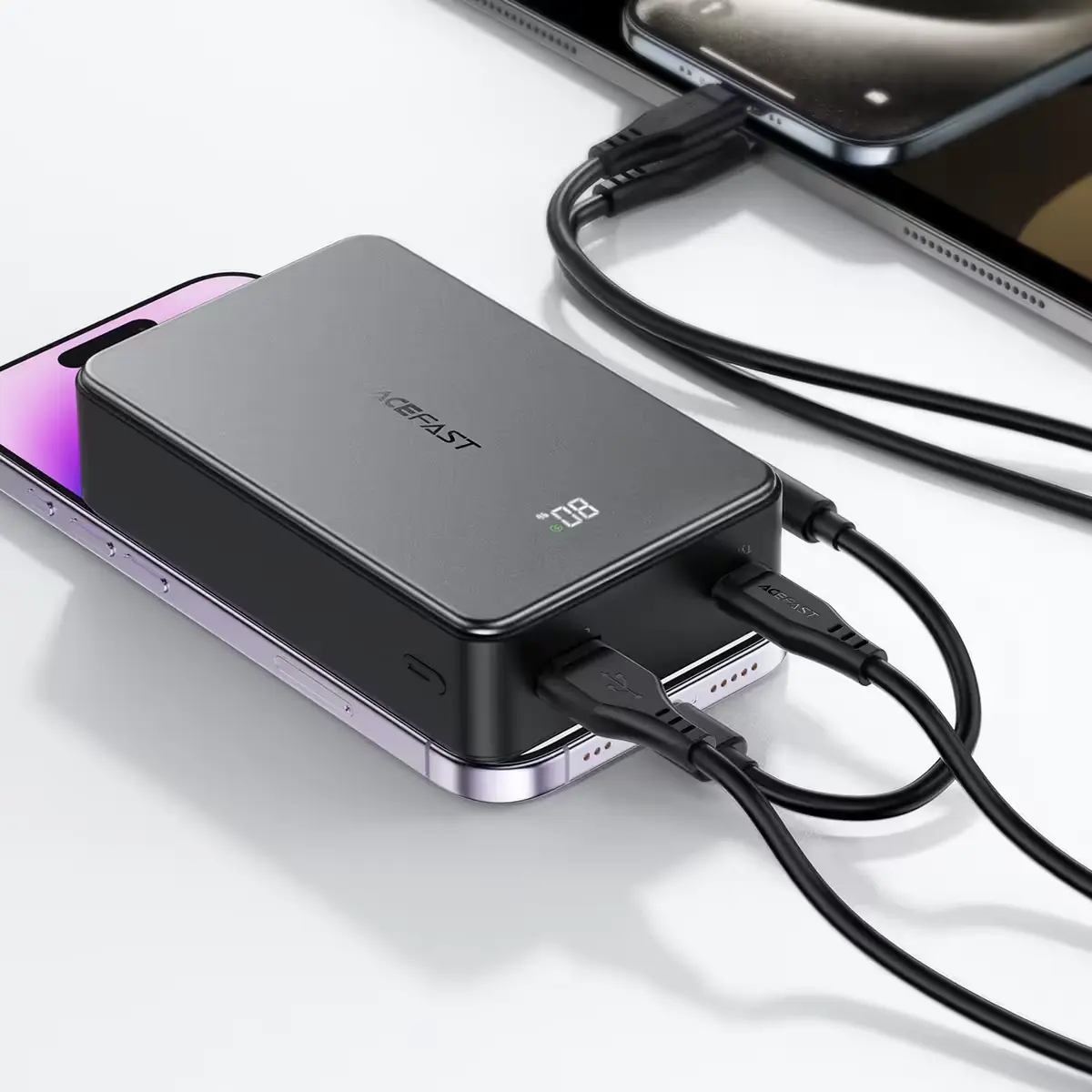 ACEFAST 20000mAh Power Bank with triple port fast charging support for smartphones