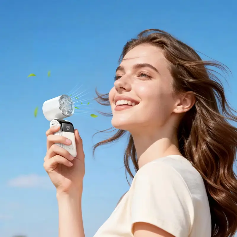 Rechargeable Mini Fan with 3000mAh battery and USB Type-C charging for daily use
