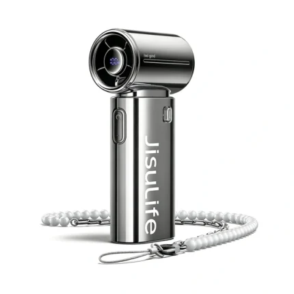 JISULIFE Handheld Fan Life9S Chrome – 27,000 RPM Turbo Portable Fan