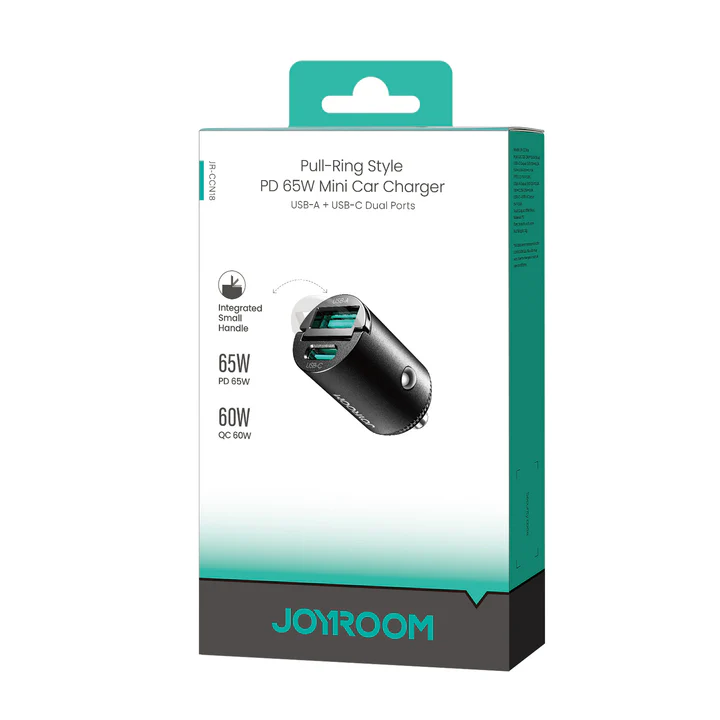 JOYROOM 65W car charger JR-CCN18 dual port fast car charger for simultaneous charging in cars and SUVs